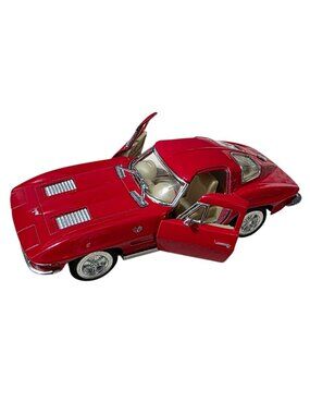 Kinsmart 1963 Corvette Sting Ray Diecast Red Model Car 1:36 Pull Back Action